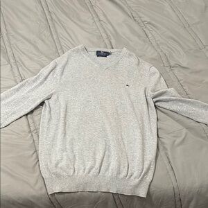 Vineyard Vines Gray V-Neck Sweater Classic Knit